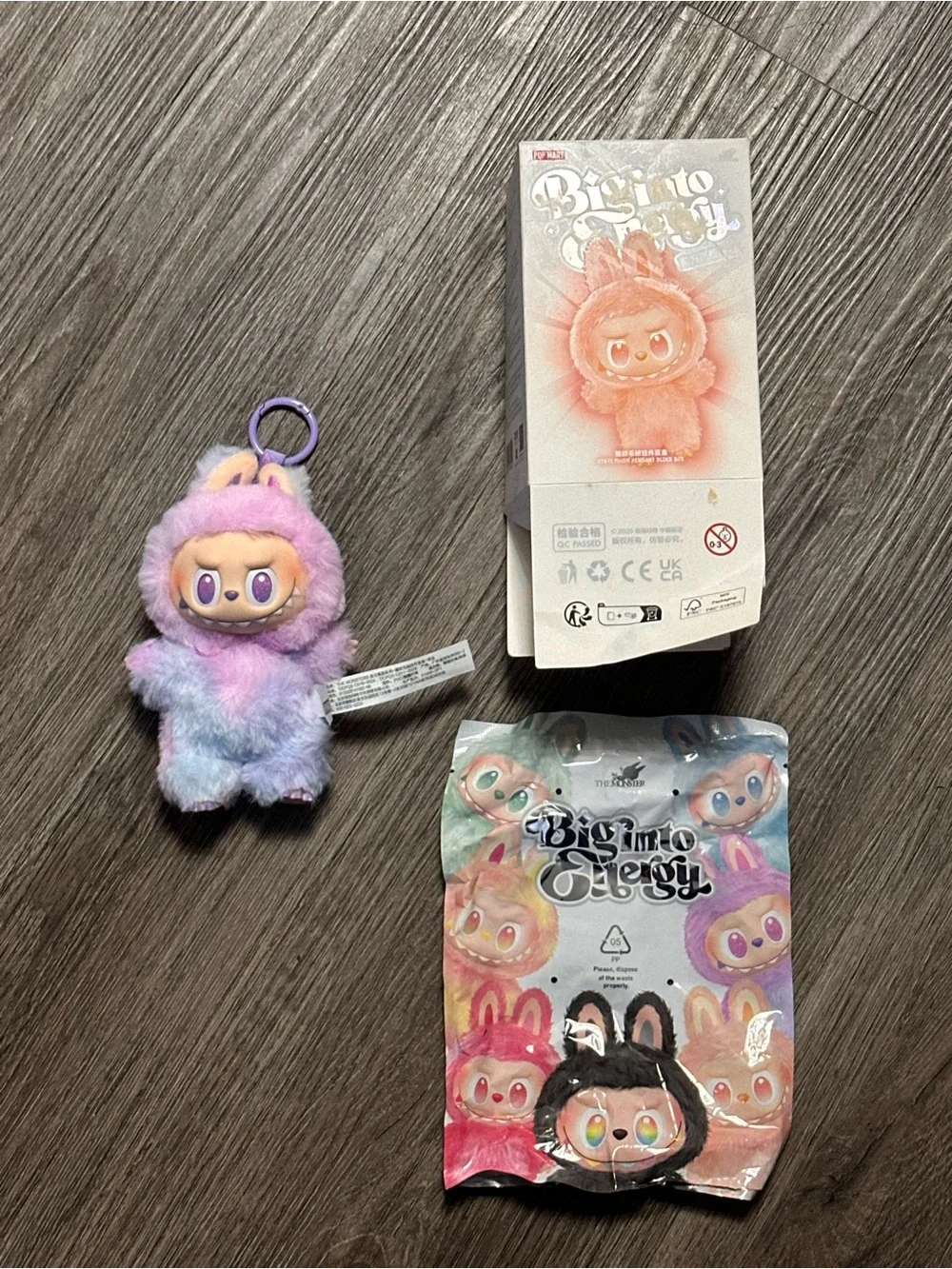Plush Pastel Monster Keychain - Pink & Lavender Faux Fur